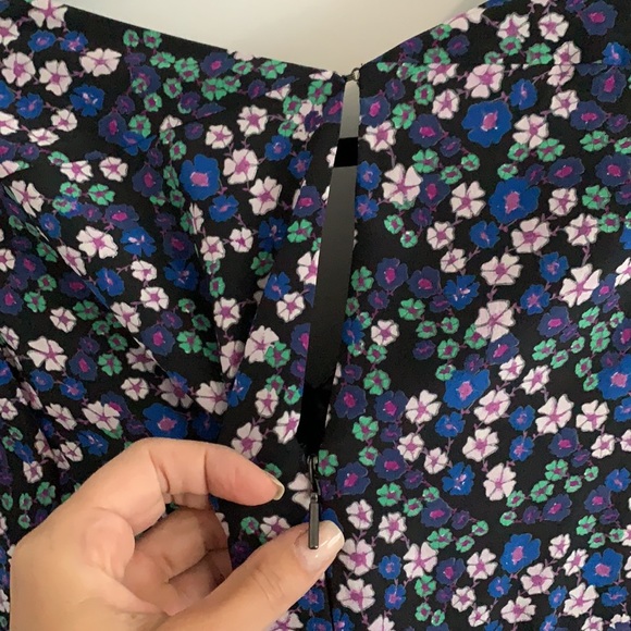 Rebecca Taylor Floral MIDI Dress with Flair Skirt - Picture 6 of 8